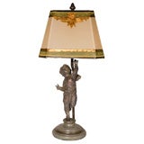 Antique Charming Cherub/Putti Lamp with Custom Shade