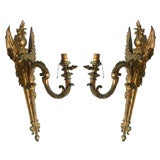 Pair of 19th C. French Bronze Sconces