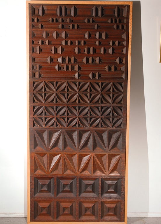 Carved Redwood Wall Relief by Sherrill Broudy 3