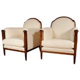 Pair of Art Deco cherrywood armchairs
