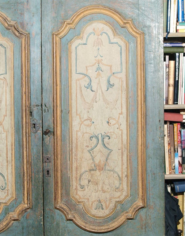 18th Century and Earlier Pair Italian Chinoiserie Doors