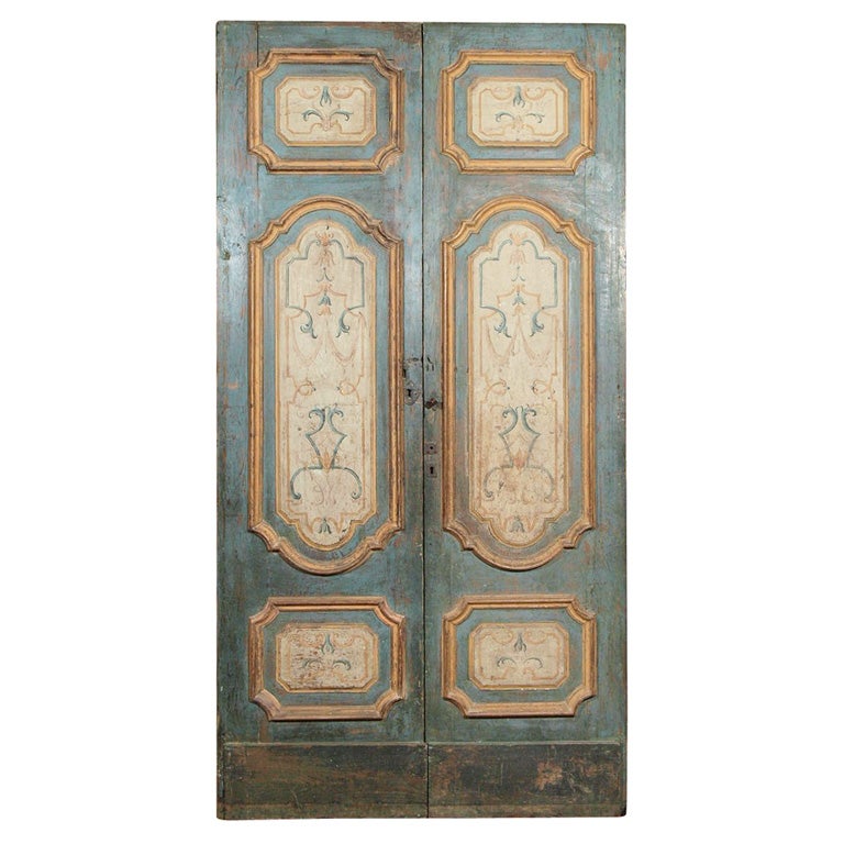 Pair Italian Chinoiserie Doors