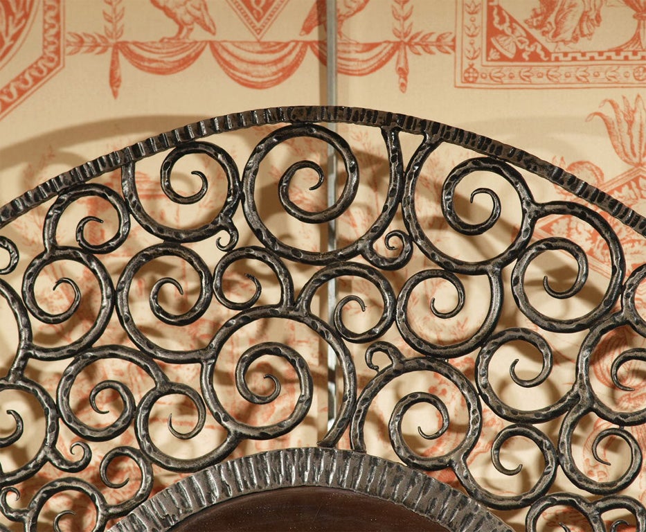 French Iron Oval Framed Mirror