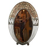 French Iron Oval Framed Mirror