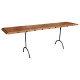 Walnut Console with 18th C. Hand Forged Nails