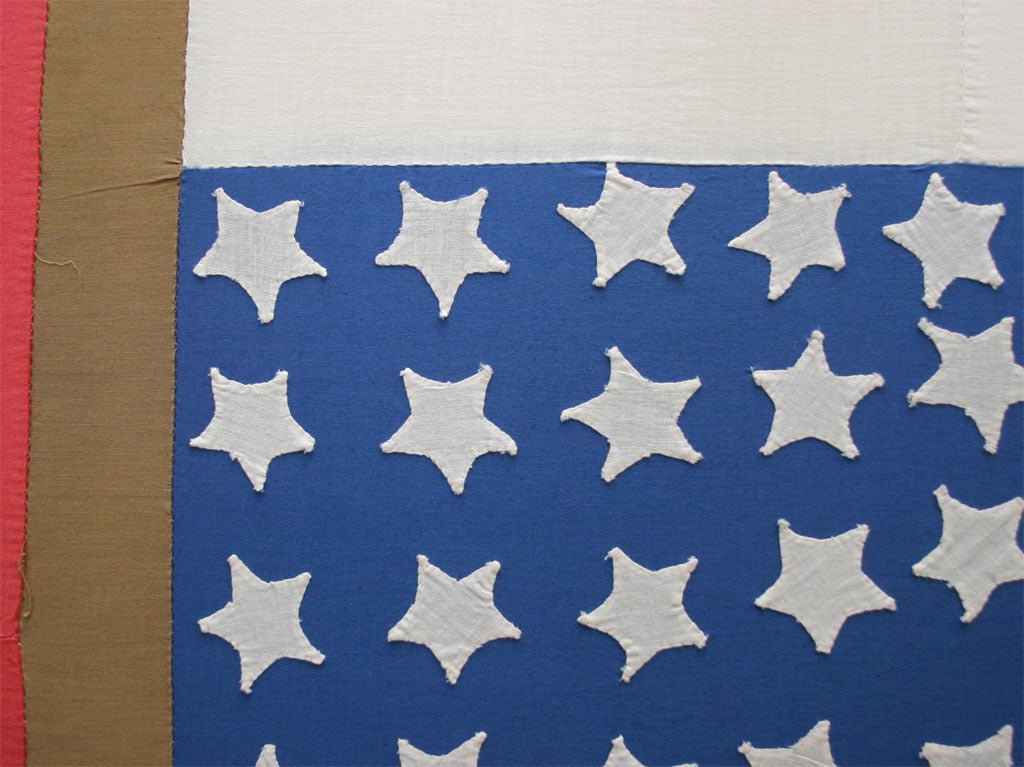 Cotton Applique and Pieced Quilt top:  GOD BLESS AMERICA