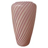 1970-1980 Murano Glass Pink and White Vase