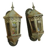 Antique Pair of Exterior  Wall Mounted Lanterns
