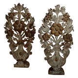 Antique Pair of Decorative Painted Tin Ornaments