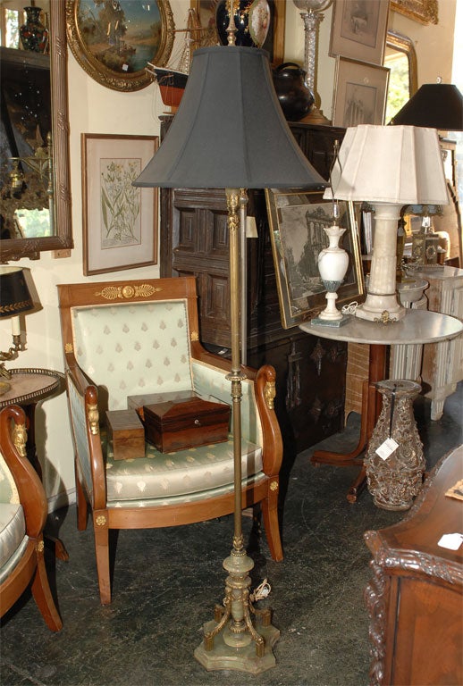 Classical-style Bronze and Onyx Floor Lamp