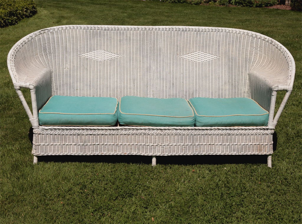 THREE PIECE ART DECO WICKER SET