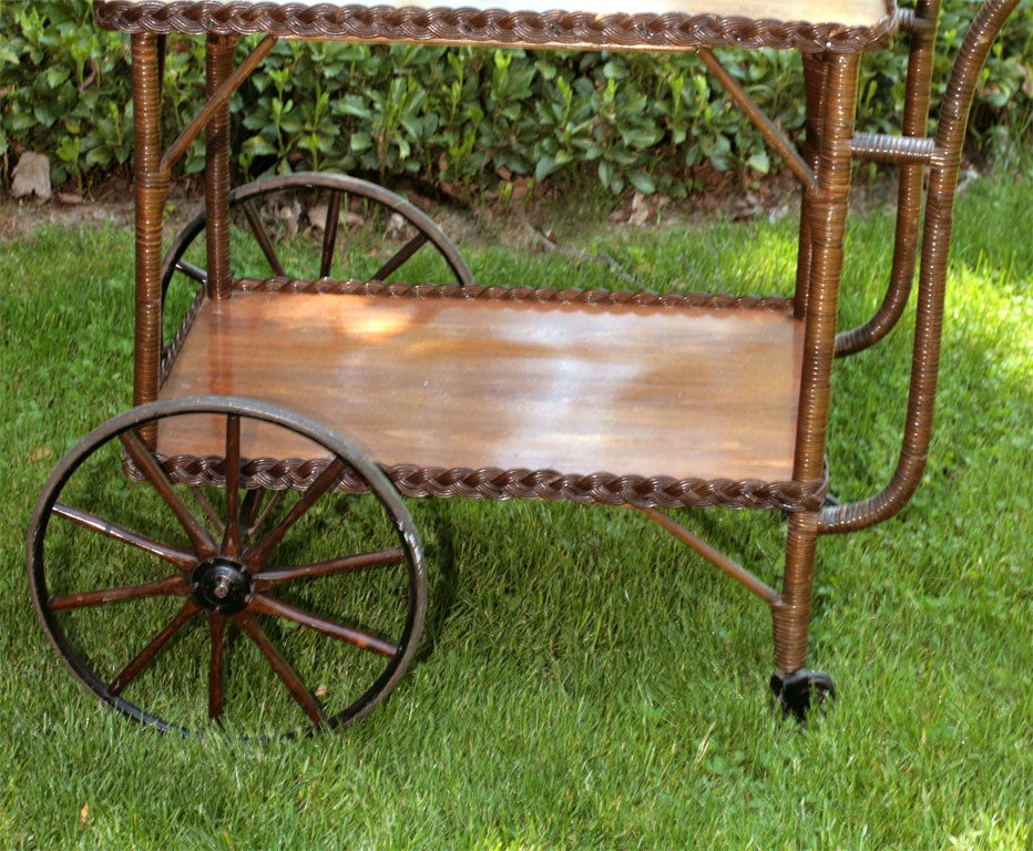 20th Century Wicker Tea Cart