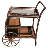 VICTORIAN WICKER TEA CART