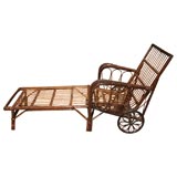 Antique STICK WICKER CHAISE LOUNGE