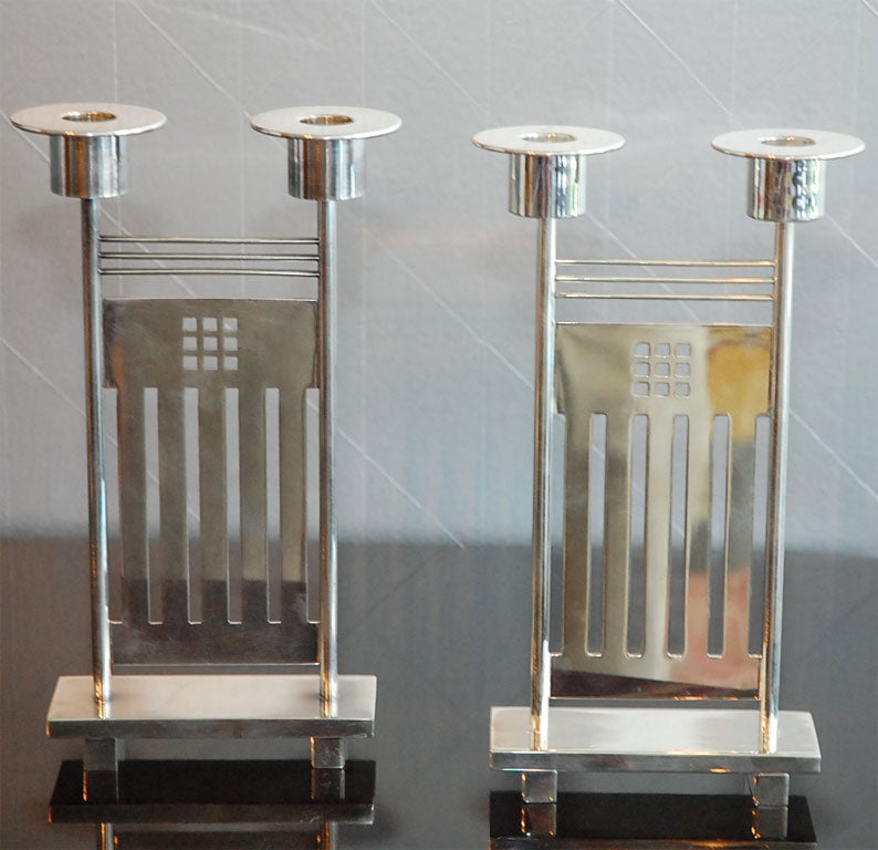 SILVER PLATED CANDELSTICKS by RICHARD MEIER