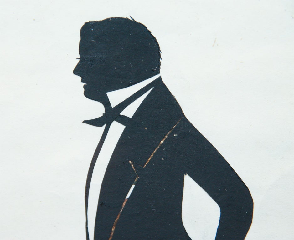 High Victorian Pair of Cut Silhouettes of English Gentlemen