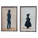 A Pair of  Painted Silhouettes
