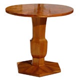 Deco round table with book matched veneers