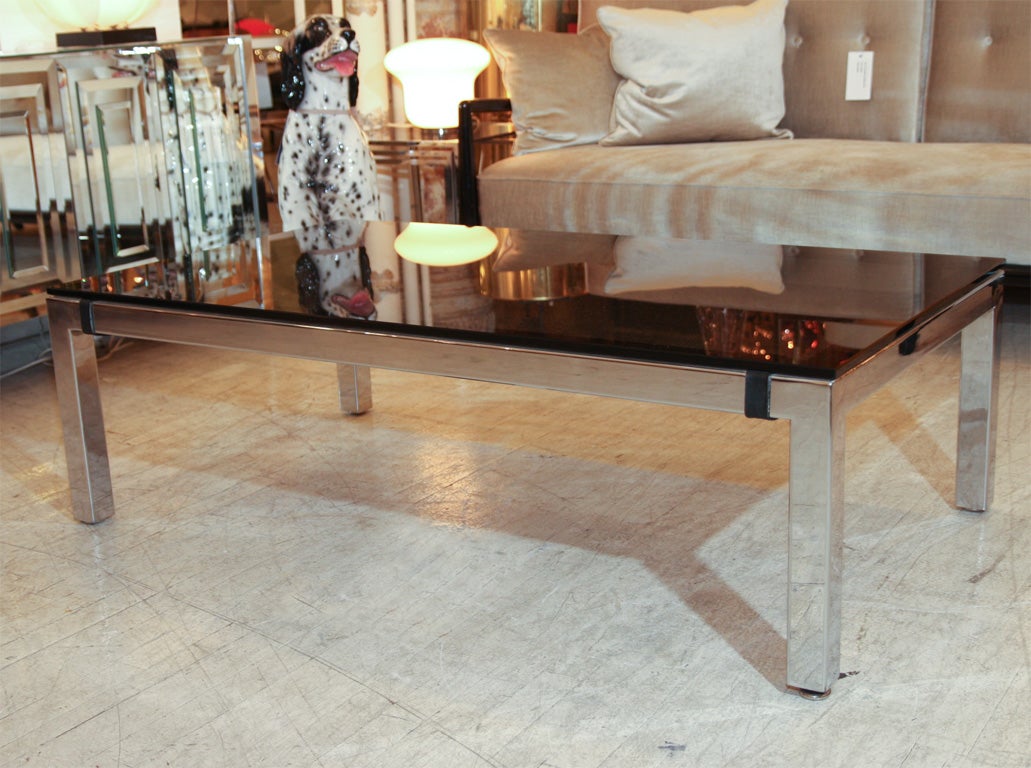 Chrome Parsons Leg Coffee Table