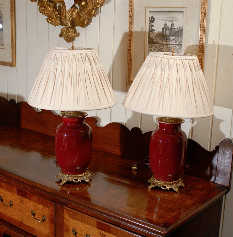 Pair Sang de Boeuf Lamps