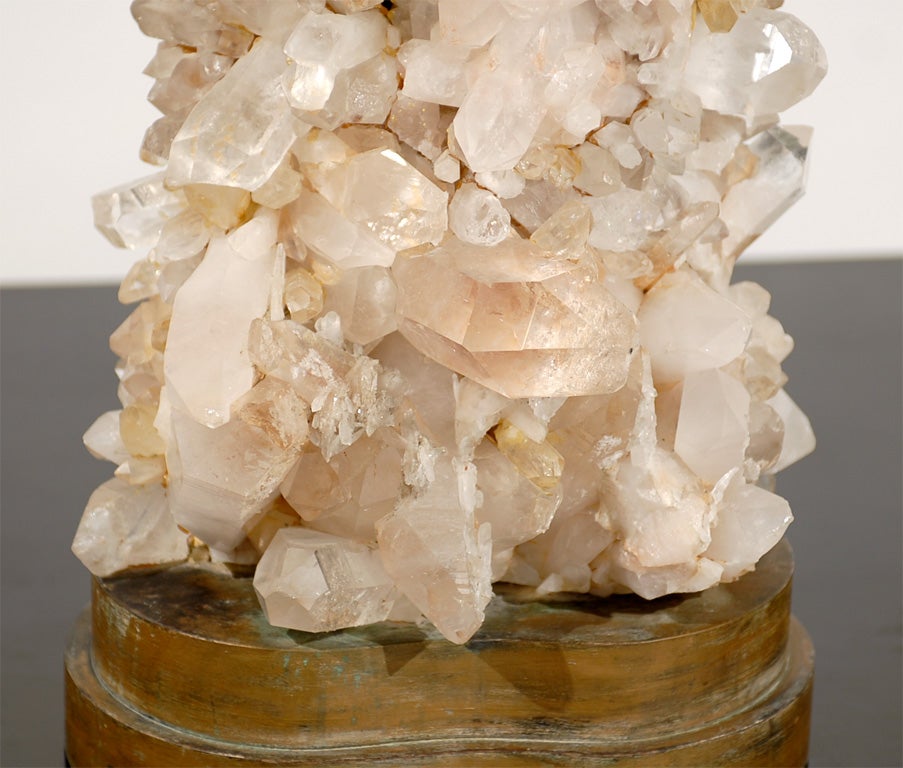 American Monumental Rock Crystal Lamp by Carole Stupell