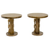 Pair of Bronze End Tables by Philip and Kelvin Laverne