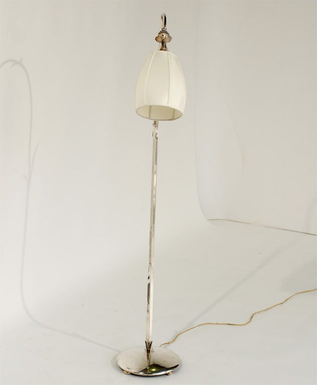 Sculptural Silver Plated Art Deco Floor Lamp - circa 1930's