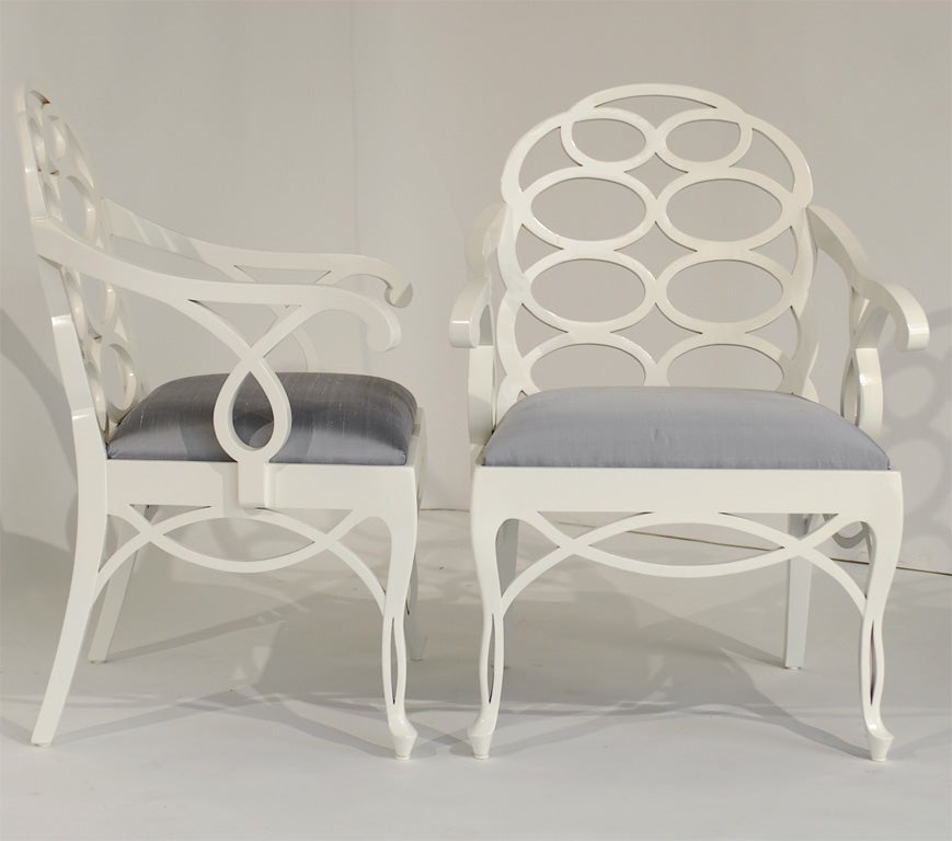 American Pair of Frances Elkins Loop Chairs