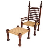 Spanish rosewood abacus back Chief’s arm chair & stool