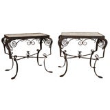 Mid 20th C. Spanish wrought iron garden tables