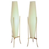 Pair - New Old Stock Heifetz architectural brass rotoshade lamps