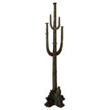 20th C. cast aluminum Saguaro Cactus coat tree