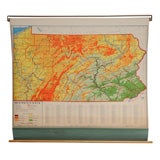 Vintage School Map of Pennsylvania
