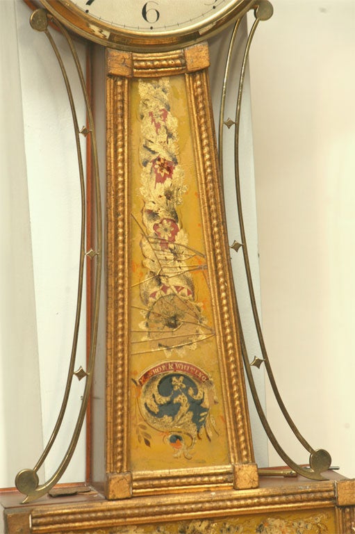 Carved New England Banjo Clock Ca.1820