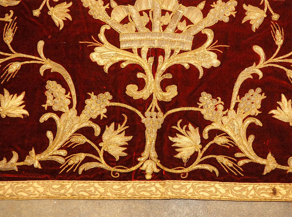 Appliqué 19th C. Italian Embroidered Textile
