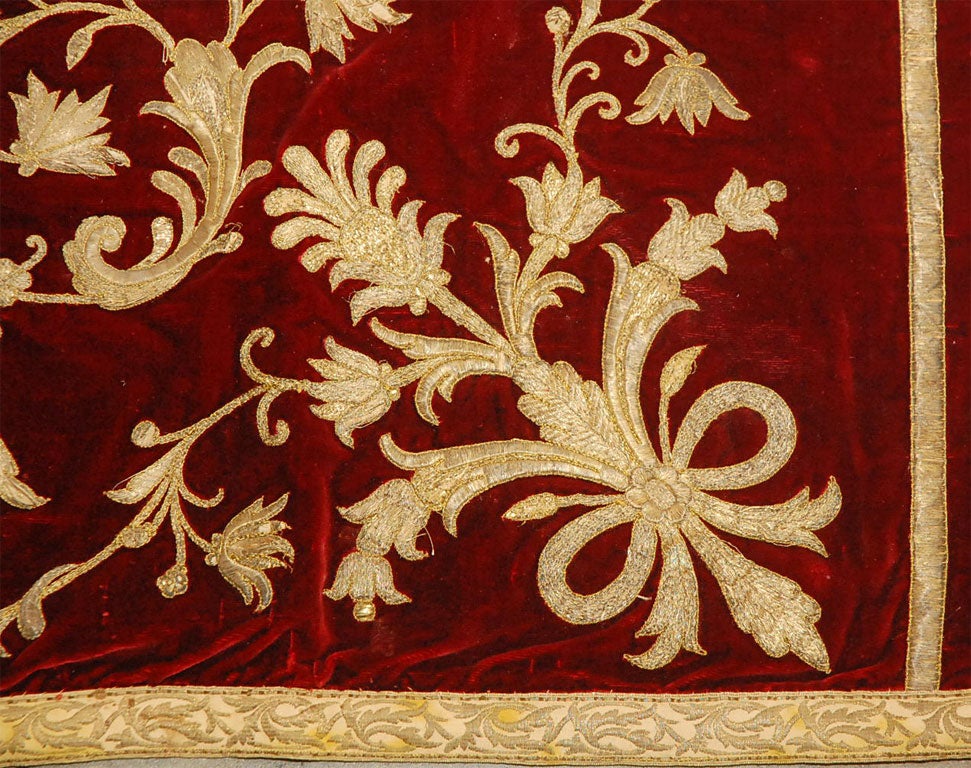 19th Century 19th C. Italian Embroidered Textile