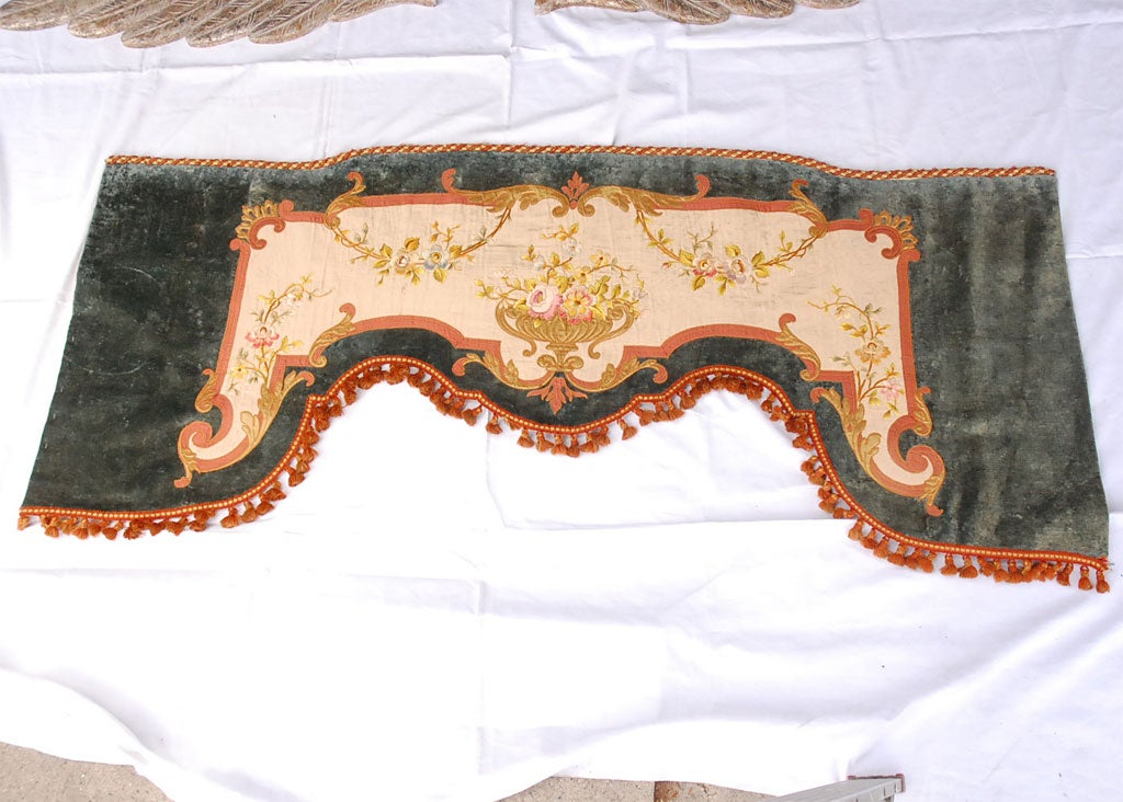 19th Century French Embroidered Valence