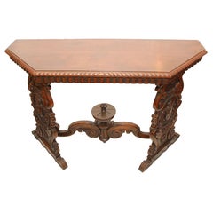 Carved Walnut Table C. 1940