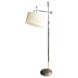 Chrome Adjustable Floor Lamp by Donald Deskey, American 1930