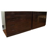 Pair of ebonized wood chests of drawers by Dunbar