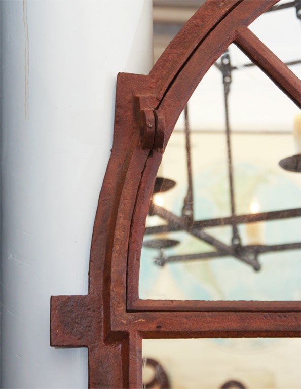 19th Century Pair of Palladian Style French Iron Windows