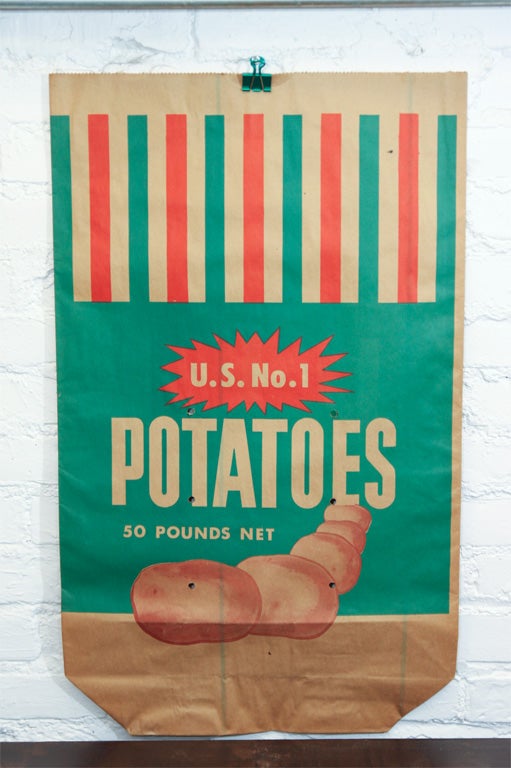 Framed 1960's Graphic U.S. No . 1 Potatoes  Bag