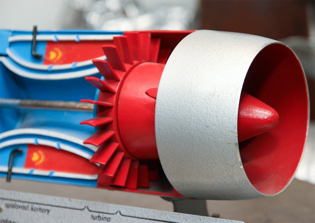Aluminum Cutaway Model of Jet Engine Turbine