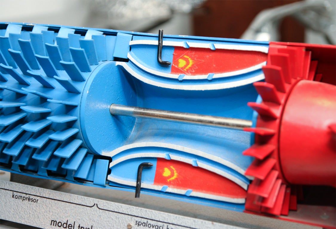 Mid-20th Century Cutaway Model of Jet Engine Turbine