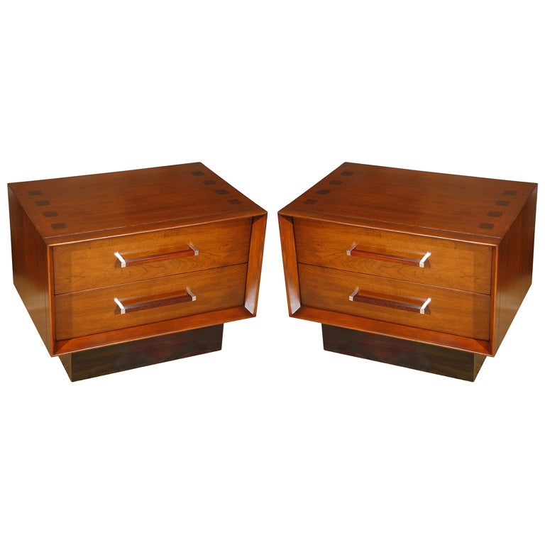 A pair of refurbished Vintage Lane night stands at 1stDibs