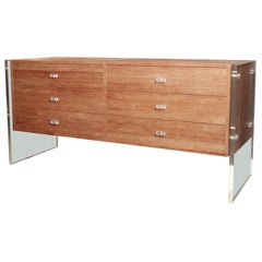 Snake Skin Dresser with Lucite Side Panels