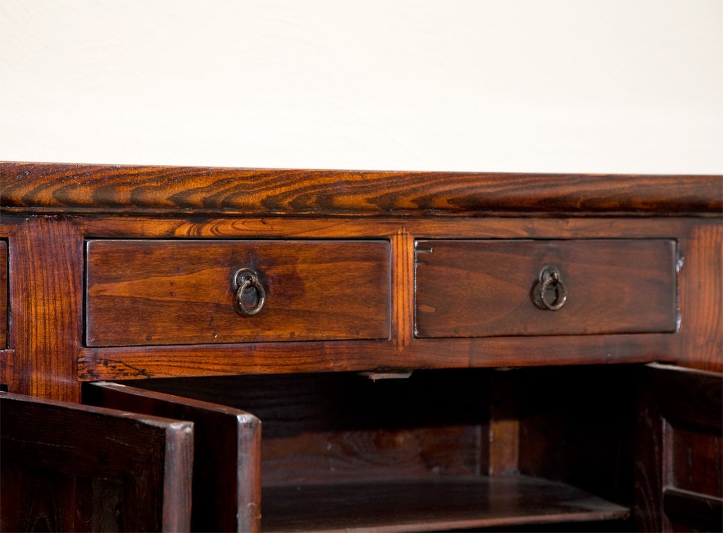 Elm Chinese Long Sideboard, 18th c