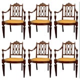 Set of Six Portuguese Arm Chairs, 19th c.