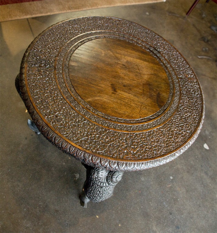 Indian Carved Table, 19th c 4