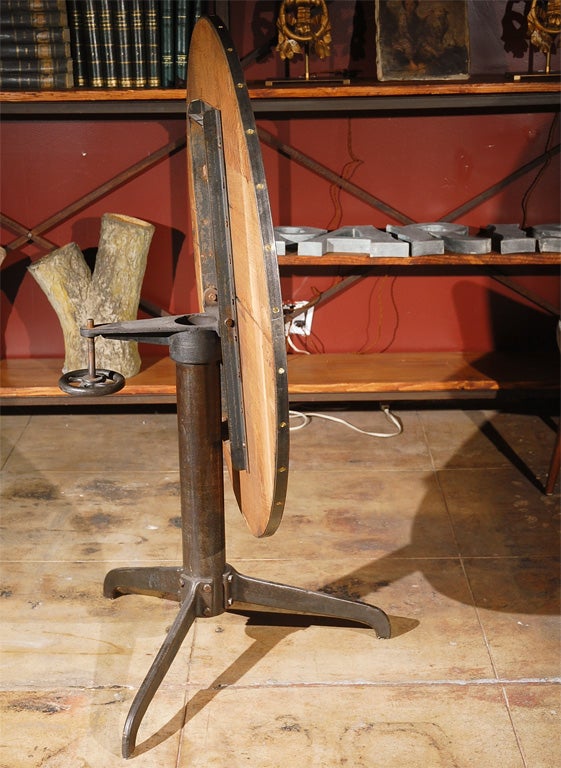 Mid-20th Century Tilt -top Industrial Table For Sale
